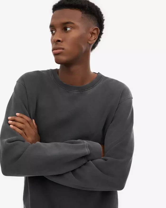 Colorful Standard Classic Organic Crew Sweatshirt Faded Black Herren schwarz grau